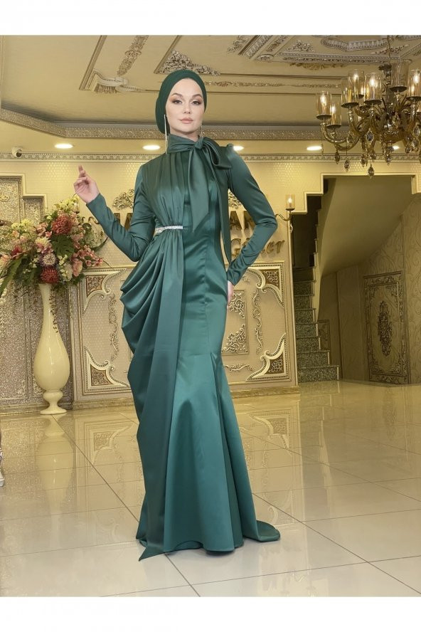 Afra Zümrüt Abiye Elbise - 5