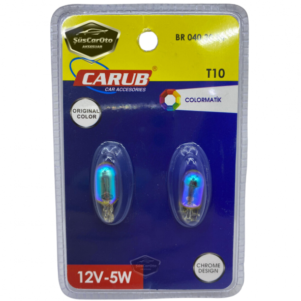 Carub Diadem Ampul Krom Amber Park Ampulü T10 WY5W 12V Turuncu Işık Colormatik 2li Takım