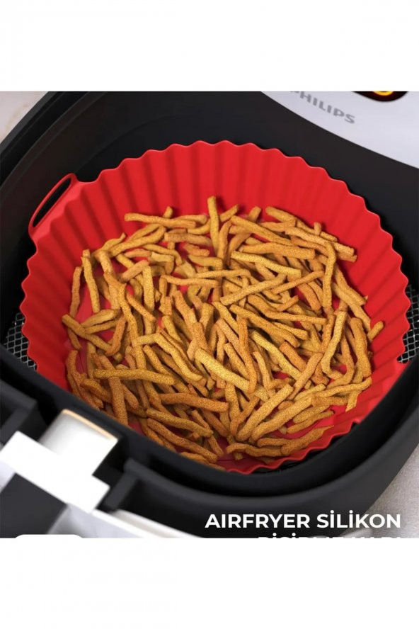 2 Adet Airfryer Silikon Pişirme Kalıbı-hava Fritözü Kalıbı-airfryer Aksesuar-tüm Airfryerlara Uyumlu