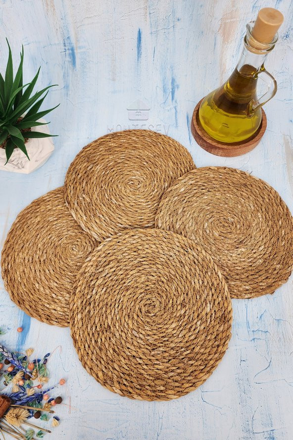 Hasır Nihale Ahşap Tencere Tava Çaydanlık Atlığı Nihale Seti 4 lü Set ürün görseli