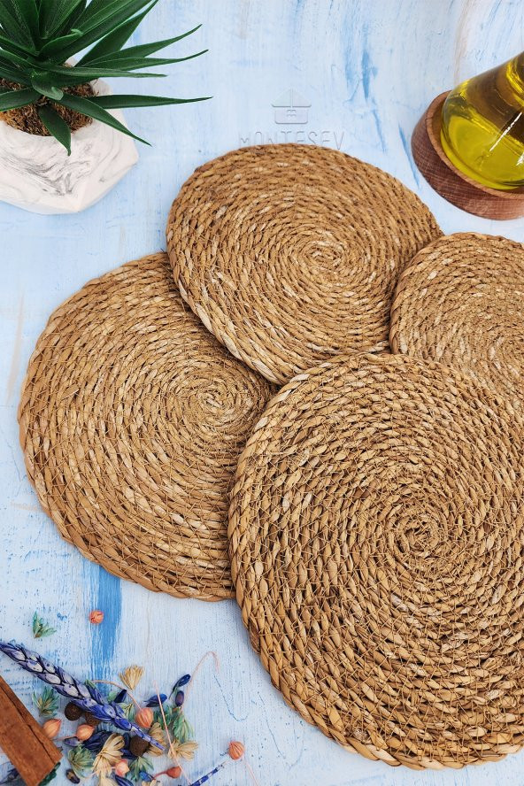 Hasır Nihale Ahşap Tencere Tava Çaydanlık Atlığı Nihale Seti 4 lü Set - Resim 3