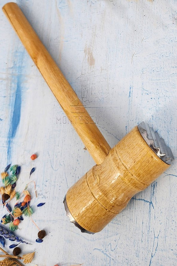 Et Döveceği Dövücü İki Yönlü Et Yumuşatıcı Çekiç Ahşap Saplı Tokmak - Resim 2