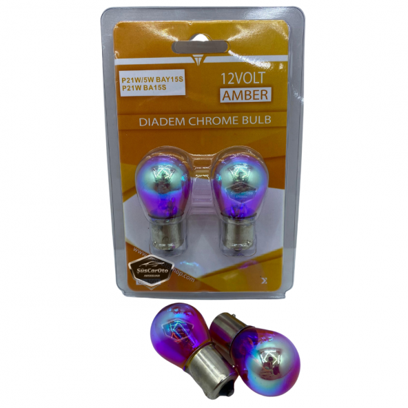 Diadem Ampul Krom Amber Tek Duy Park Ampulü 1141 12V 21W 93 Turuncu Işık P21W Düz Tırnak 2li Takım - 5
