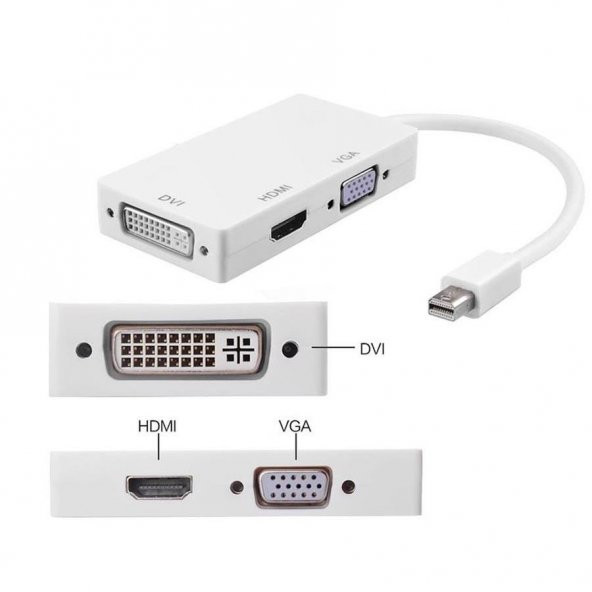 Mini Displayport Hdmi Vga Dvi Çevirici Dönüştürücü Adaptör Thunderbolt Display Port Kabl - 4