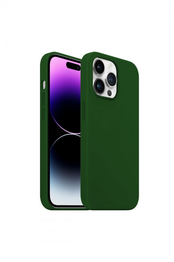 Buff Iphone 14 Pro Max Rubber Fit Kılıf Dark Green