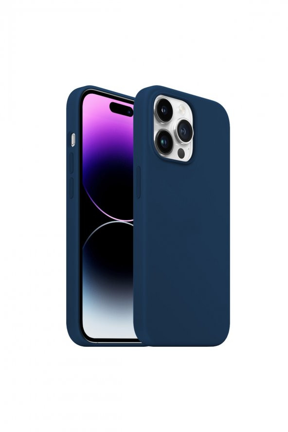 Buff Iphone 14 Pro Max Rubber Fit Kılıf Navy Blue
