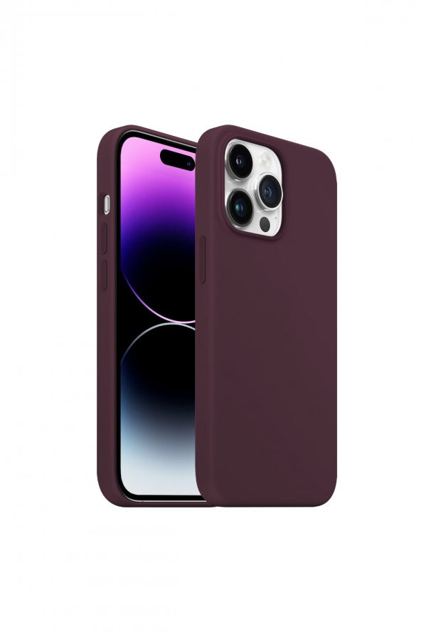 Buff Iphone 14 Pro Max Rubber Fit Kılıf Wine Red