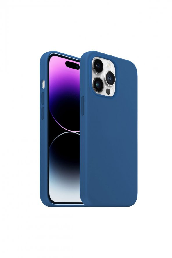 Buff Iphone 14 Pro Max Rubber Fit Kılıf Mid Blue