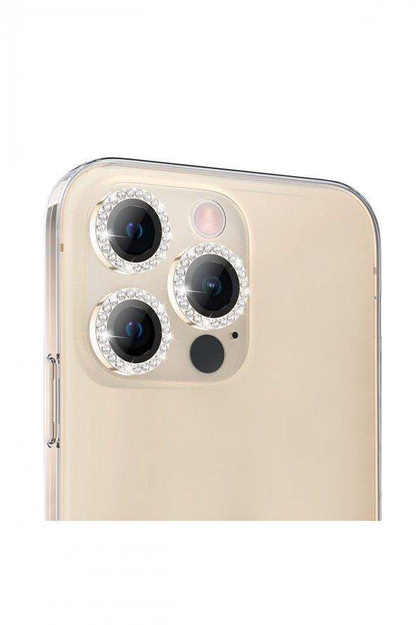 Buff iPhone 14 Pro / 14 Pro Max Diamond Lens Koruyucu Gold