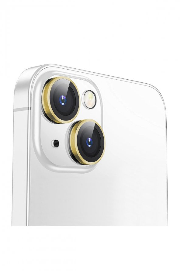 Buff iPhone 14 / 14 Plus Camera Metal Lens Protector Gold - 3