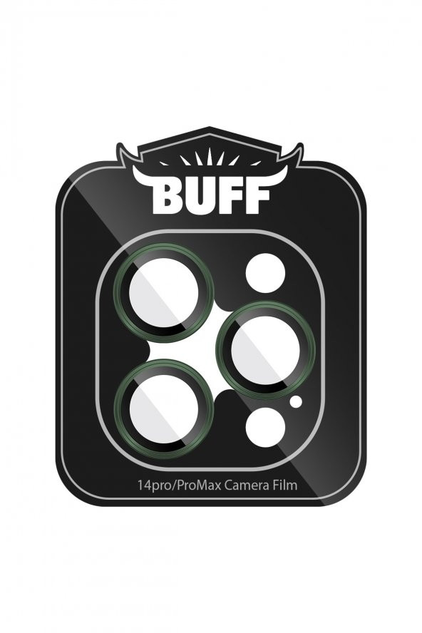 Buff iPhone 14 Pro Max / 14 Pro Kamera Metal Lens Koruyucu Dark Green - 2