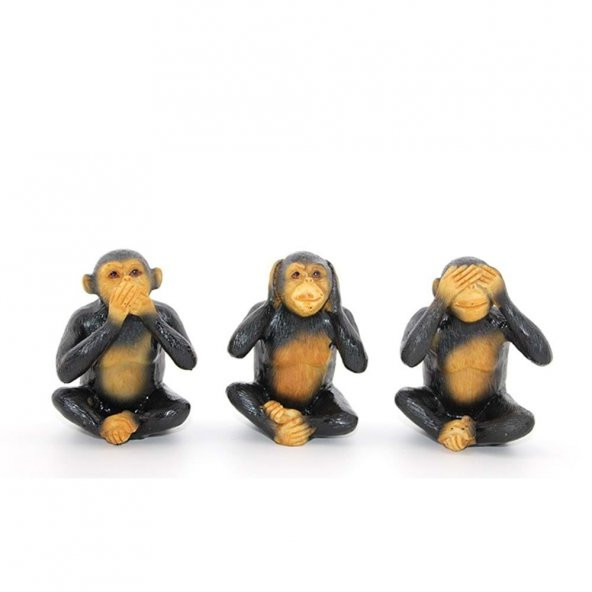 Polyester 3 Maymun Dekoratif Hediyelik - 2