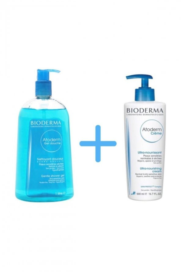 Atoderm Shower Gel 1lt + Bıoderma Atoderm Cream 500ml