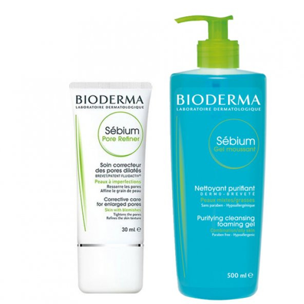 Bioderma Sebium Gözenekler İçin Bakım Seti | Bioderma Sebium Pore Refiner - Bioderma Sebium jel 500 ML Orijinal Boy Set