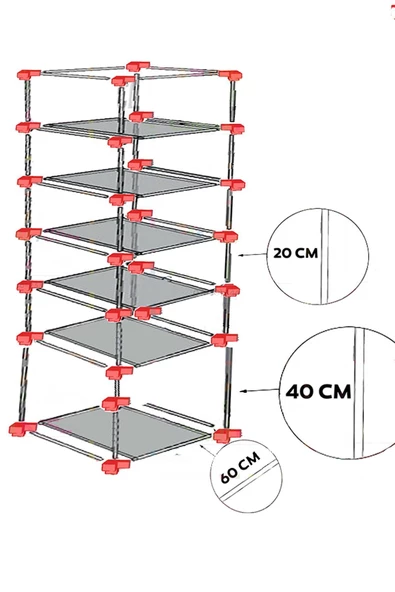 CimriKese Çok Amaçlı Geniş Kullanıma Uygun 6 Katlı Bez Ayakkabılık - 3