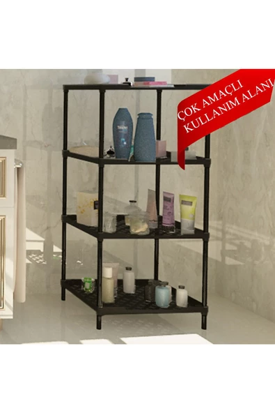 CimriKese Plastik Raflı 3 Askılı Mobilya Portatif Gardrop Geniş Hacimli Bez Dolap - 4