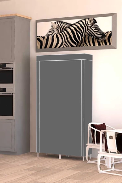 CimriKese 8 Plastik Raflı Gıda Erzak Kiler Dolabı Çok Amaçlı Dolap Gri - 2