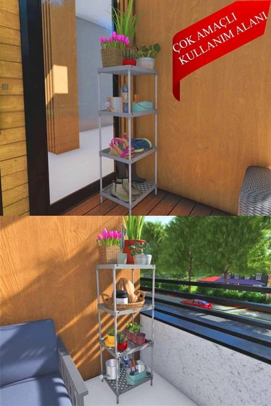 CimriKese Plastik Raflı Portatif Bez Dolap Hızlı Ve Kolay Kurulumlu Bez Gardrop Gri - 5