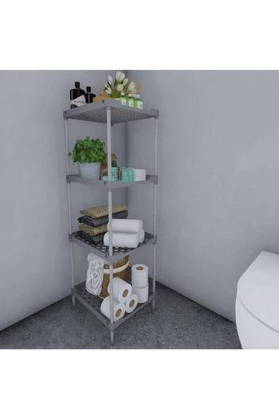 CimriKese Plastik Raflı Portatif Bez Dolap Hızlı Ve Kolay Kurulumlu Bez Gardrop Gri - 6