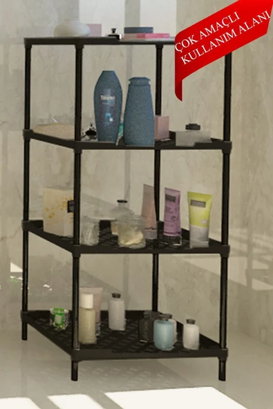 CimriKese Plastik Raflı Portatif Bez Dolap Hızlı Ve Kolay Kurulumlu Bez Gardrop Gri - 4