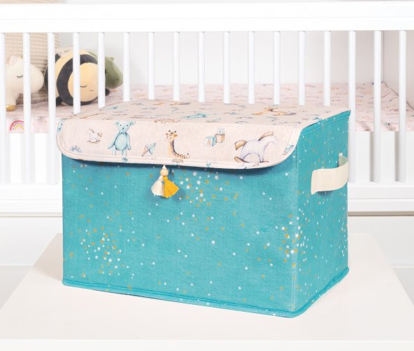 Bebek ve Çocuk Odası Kapaklı Kutu Mavi Maxi