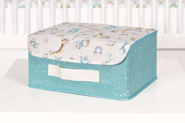 Bebek ve Çocuk Odası Kapaklı Kutu Mavi Mini