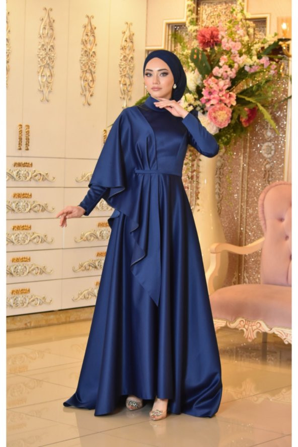 Defne Lacivert Abiye Elbise - 2