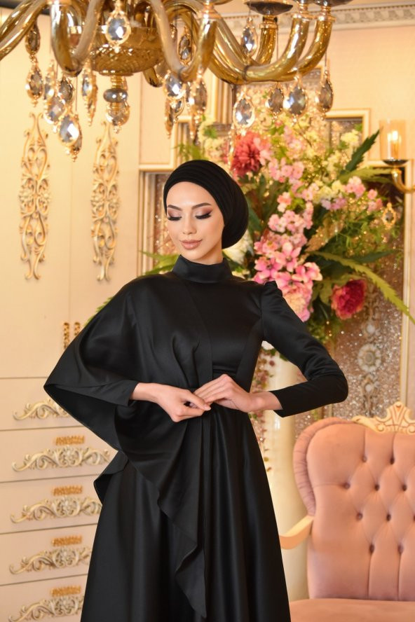 Defne Siyah Abiye Elbise - 2