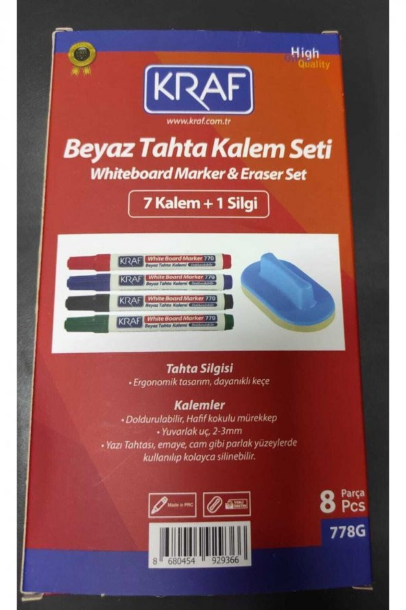 Beyaz Tahta Kalemi& Silgi Set 8 Li 778g - 2