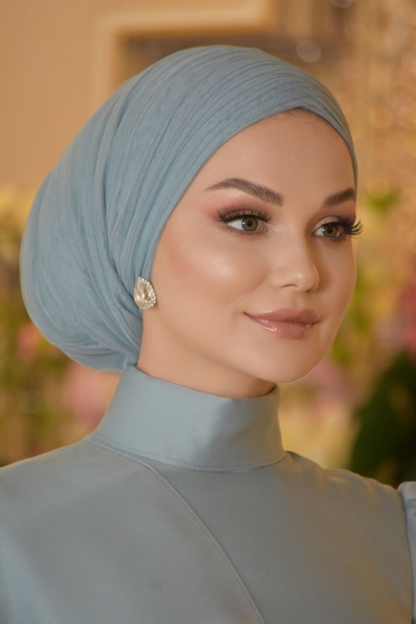 Defne Mavi Abiye Elbise - 2