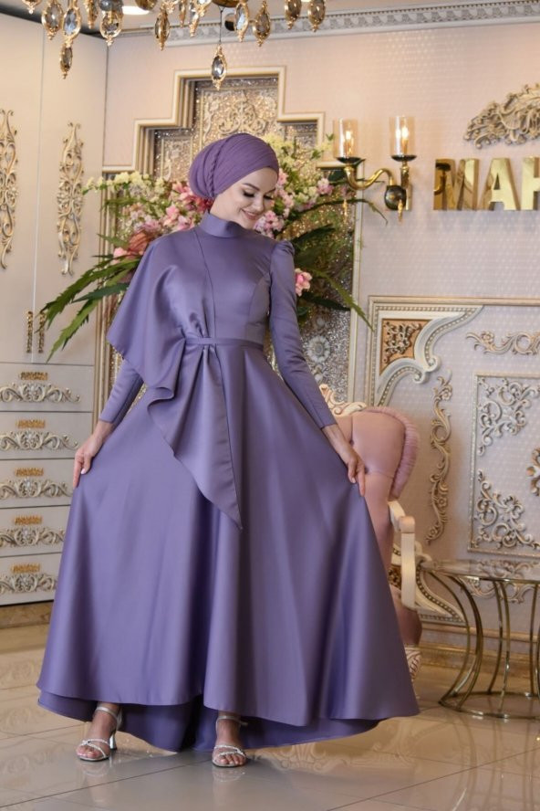 Defne Lila Abiye Elbise - 4
