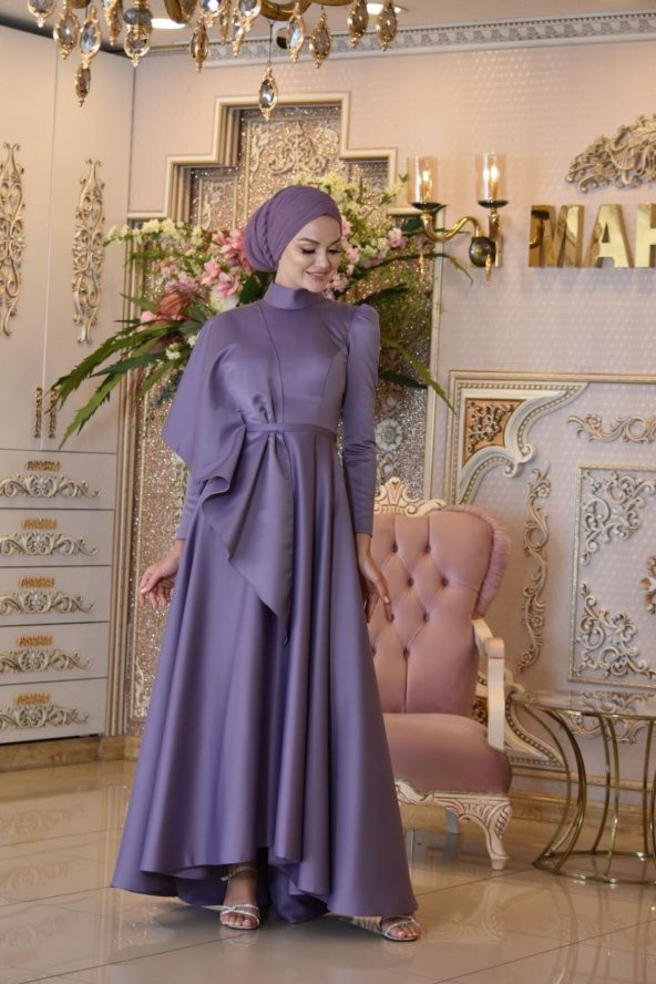 Defne Lila Abiye Elbise - 5