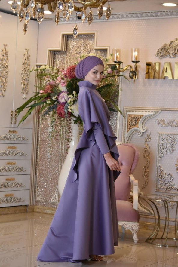 Defne Lila Abiye Elbise - 7
