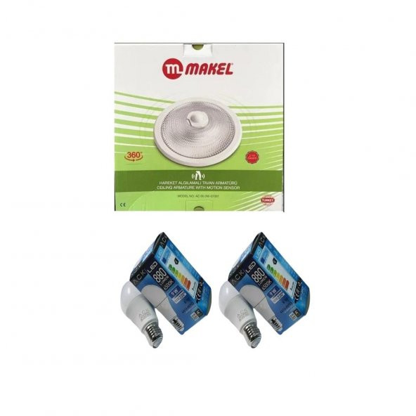 Makel Sensörlü Tavan Armatürü + 2 adet Ack Ampul - 2