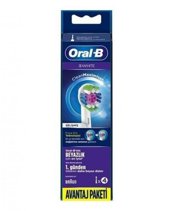 Oral B 3D White Clean Maximiser Diş Fırçası Yedek Başlığı 4lü