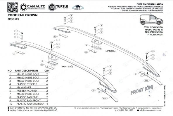 FİAT FİORİNO TAVAN ÇITASI PORT BAGAJ A KALİTE 2008 2009 2010 011 2012 2013 2014 2015 2016 2017 2018 2019 2020 2021 2022 2023 2024 - 3
