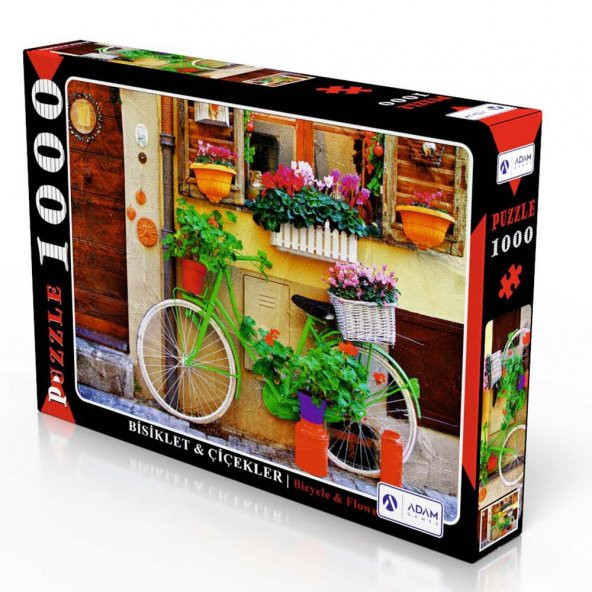 Bisiklet Ve Çiçekler 1000 Parça Puzzle