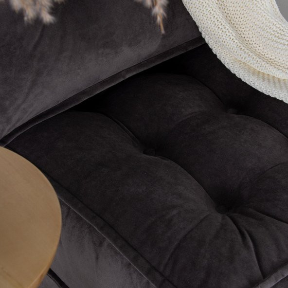 Mocca Tek Kişiliik Katlanır Yatak Uzanma Koltuğu-Antrasit - 4