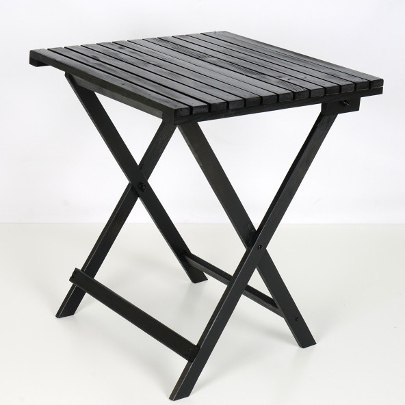 Woodensa Balkon Masası Bahçe Masası Katlanır Masa  Ahşap Masa Siyah WDN610