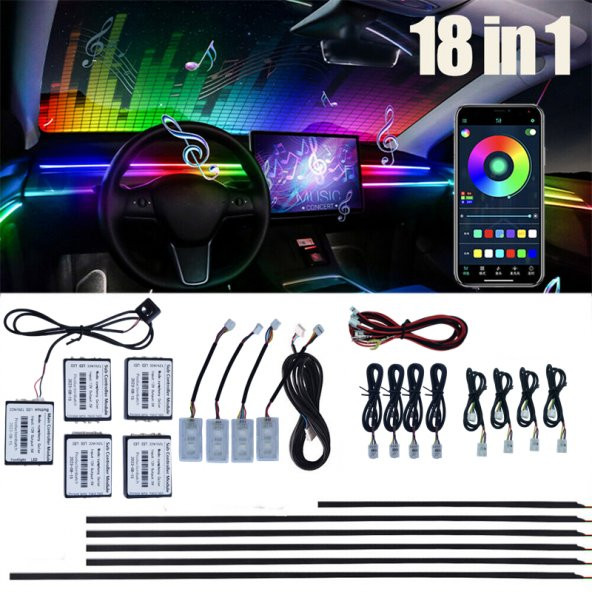 Ambiyans rgb 64 renk aydınlatma set 12v / LAAM435 - 1