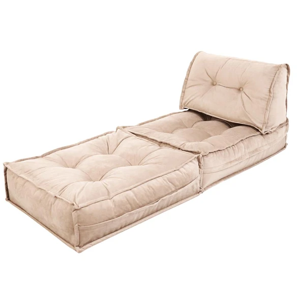 Homedius Mocca Tek Kişilik Katlanır Yatak Uzanma Koltuğu-Bej - Resim 6
