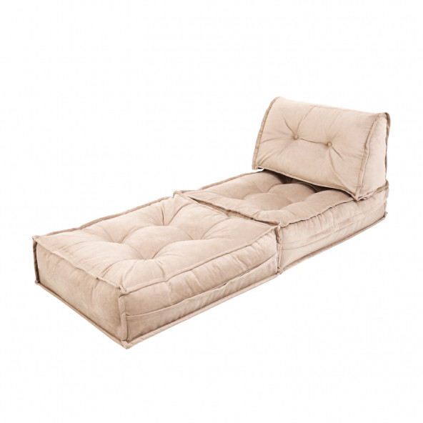 Mocca Tek Kişilik Katlanır Yatak Uzanma Koltuğu-Bej - 3