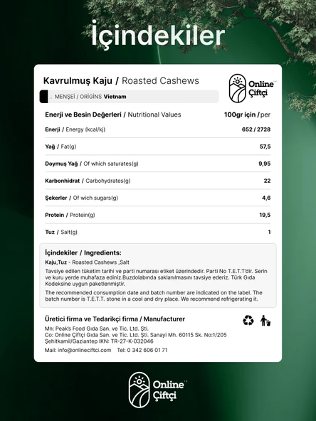 Online Çiftçi Kavrulmuş Kaju 1Kg - 4