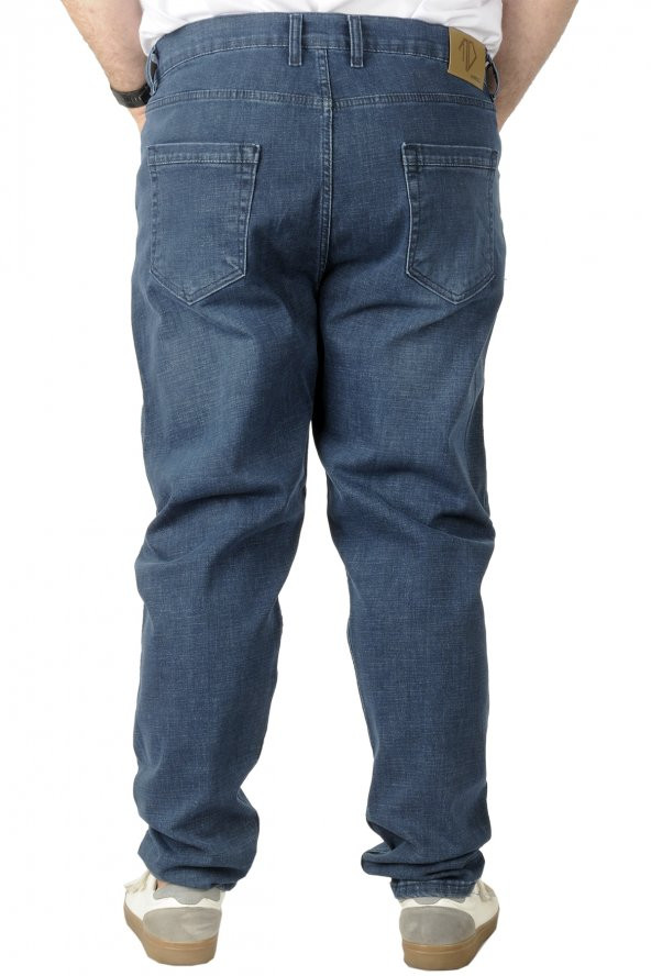 Mode XL Büyük Beden Erkek Kot Pantolon 5Cep Marwel 22921 Mavi - 3
