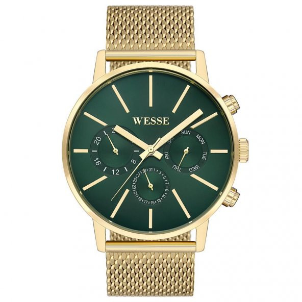 Wesse WWG200026 Quartz Hasır Gold Yeşil Kadran 42 mm Erkek Kol Saati