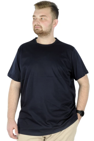 Mode XL Büyük Beden Erkek T-Shirt Basic 20031 Lacivert ürün görseli