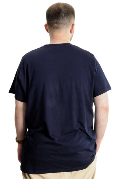 Mode XL Büyük Beden Erkek T-Shirt Basic 20031 Lacivert - Resim 11
