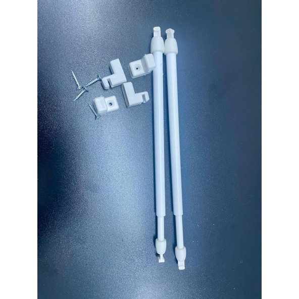 90 - 110 Cm Briz Çubuğu Ayarlanabilir 2 Adet Alüminyum Perde Borusu 4 Adet Başlı - 1