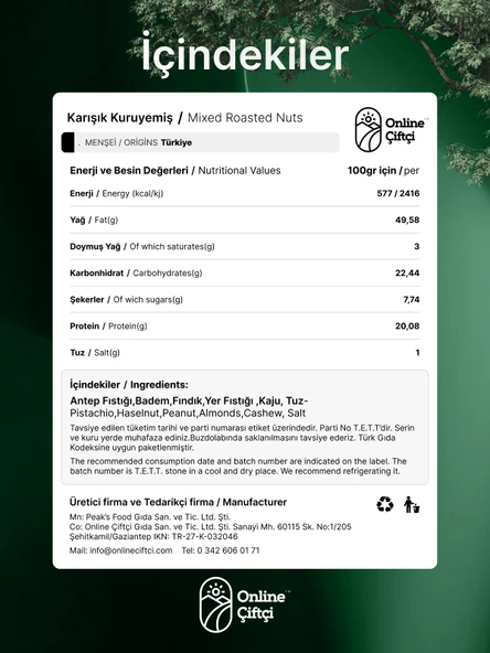 Online Çiftçi Lüks Karışık Kuruyemiş 1Kg - Resim 4