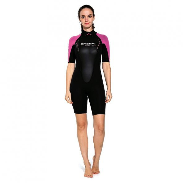 Cressi Altum Lady Shorty Yüzme Elbisesi  BLACK - PINK 3MM - XS